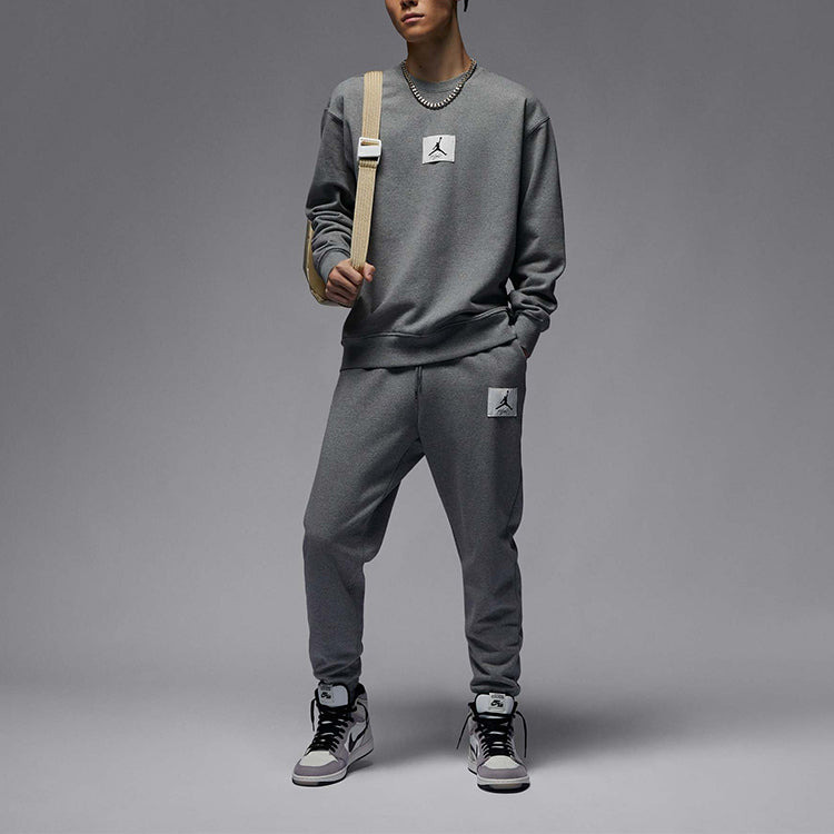 Air Jordan Essentials Logo Sweatshirt 'Grey White' FB6935-091 - 3