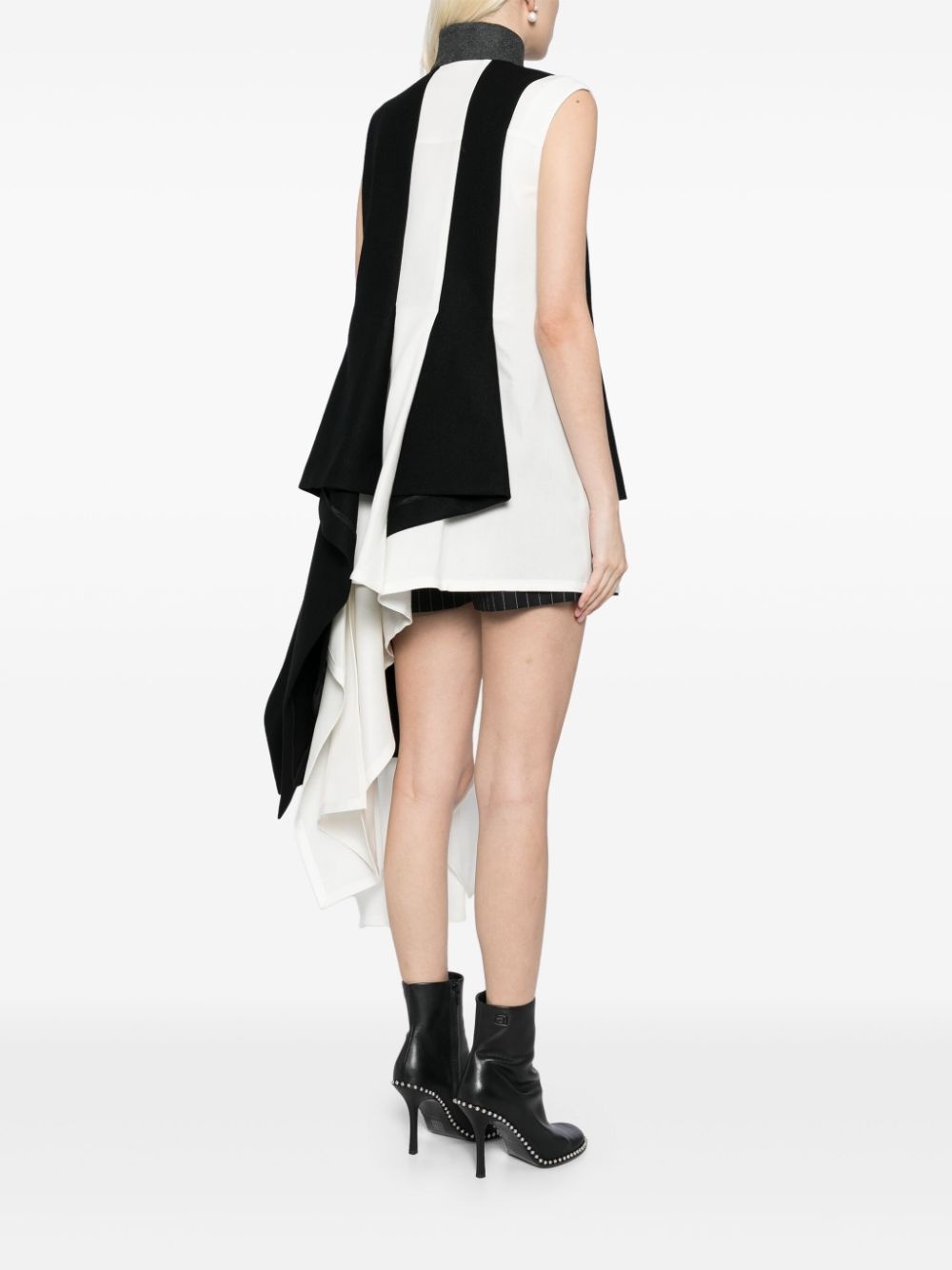 two-tone asymmetric dress - 4