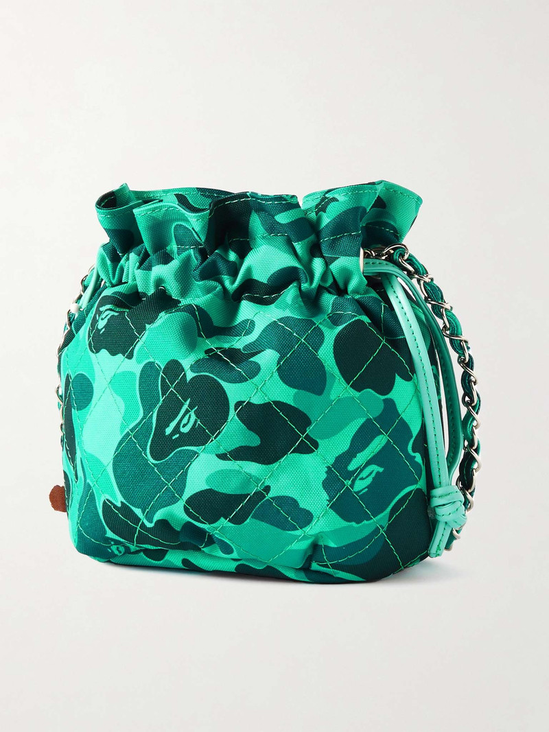 + BAPE® Chain-Embellished Camouflage-Print Canvas Pouch 4