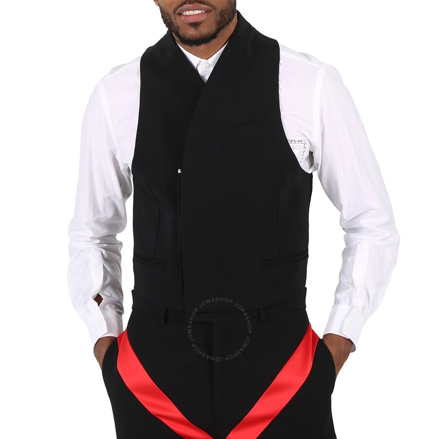 Ferragamo Double Breasted Slim Fit Waistcoat In Black - 3