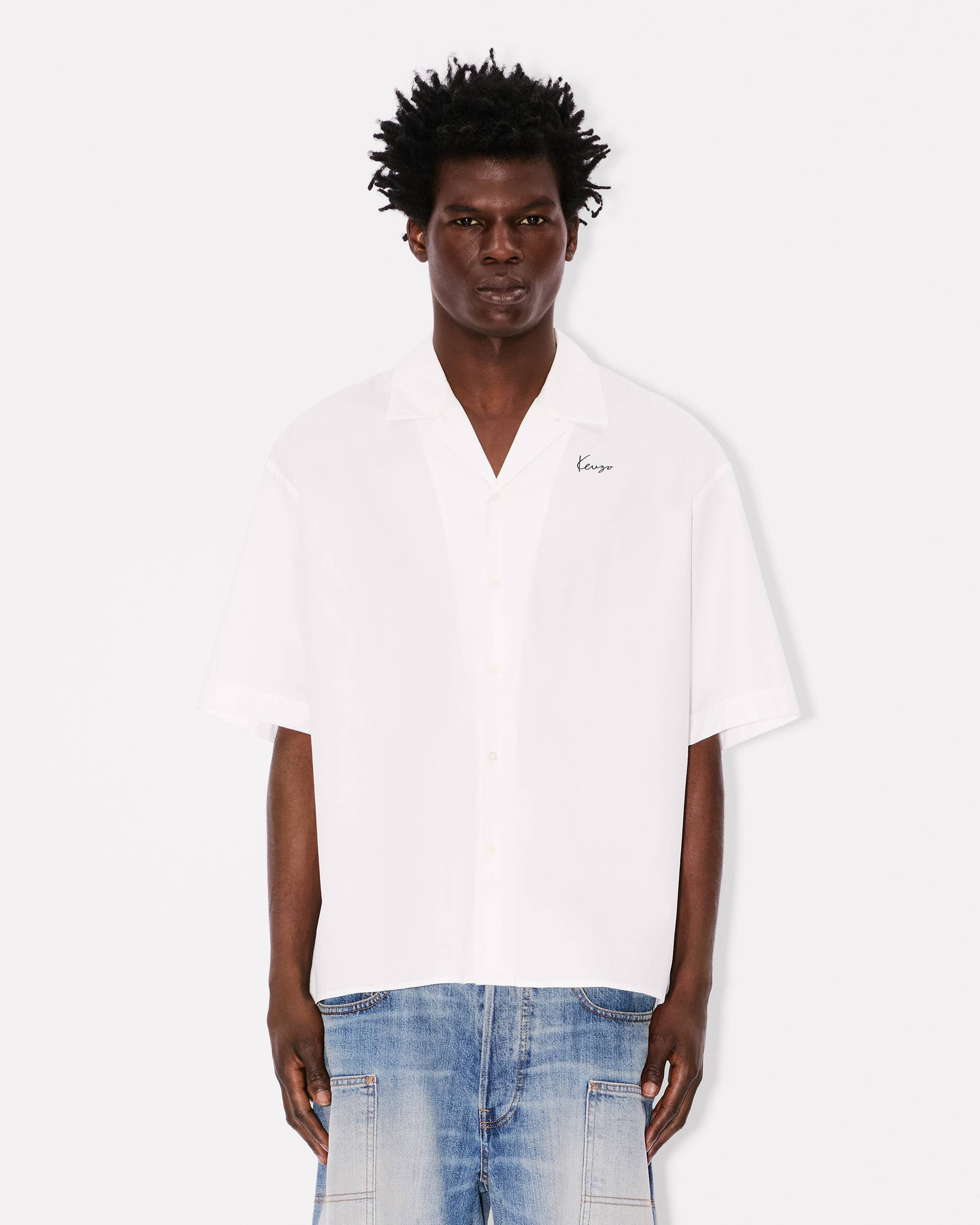'KENZO Archive Bouquet' hawaiian short sleeve shirt in cotton poplin - 3