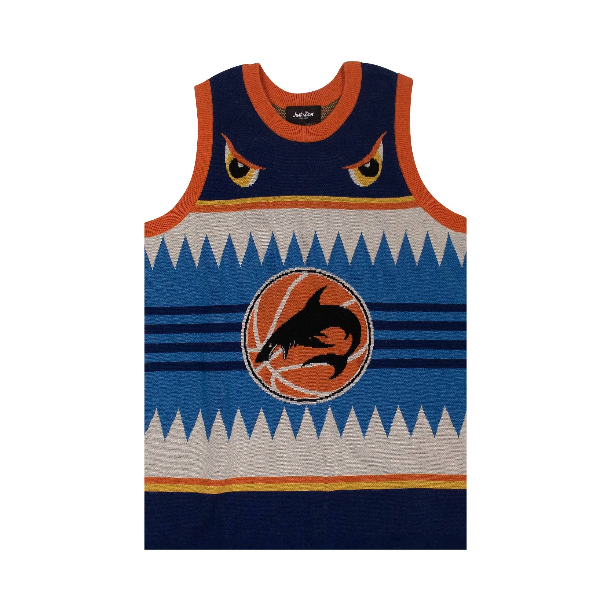 Just Don Shark Basketball Tank Jersey Sweater 'Blue' - 1