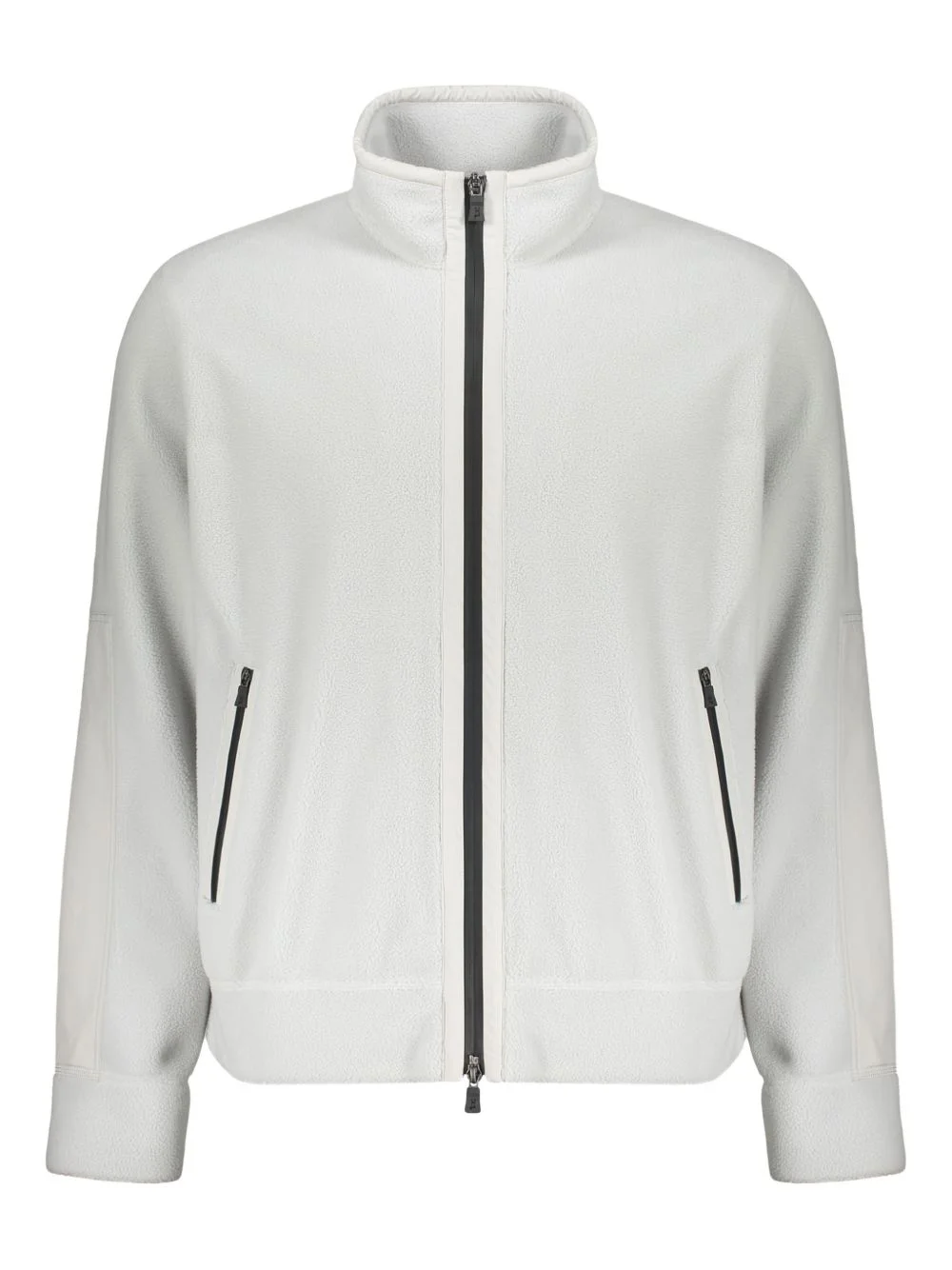 zip-up raised-collar fleece sweatshirt - 1