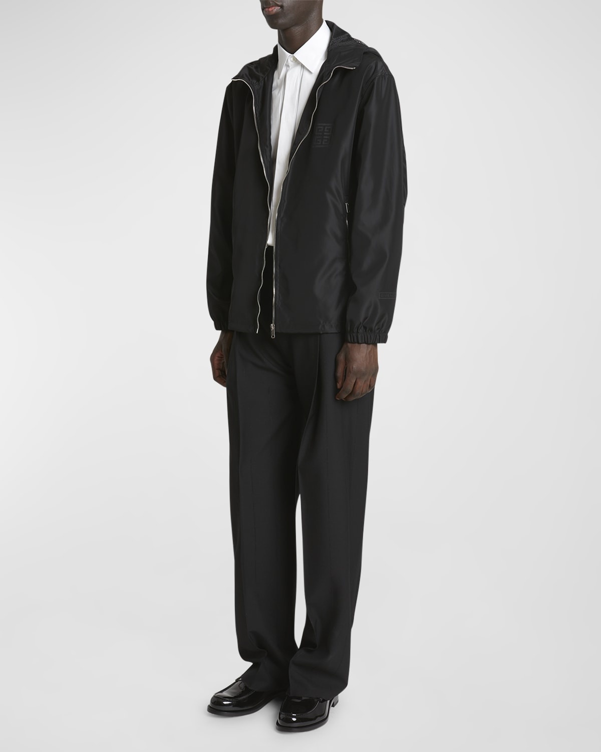 ブルゾン GIVENCHY FW21 4G JACQUARD JACKET (BW00C313N0_004) Givenchy 4G Jacquard Windbreaker Jacket in Black | FWRD