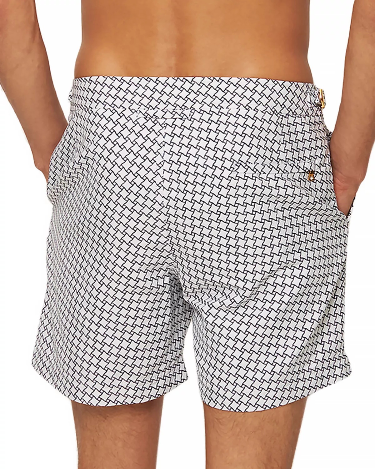Bulldog Jacquard High Low Geo Swim Trunks - 2
