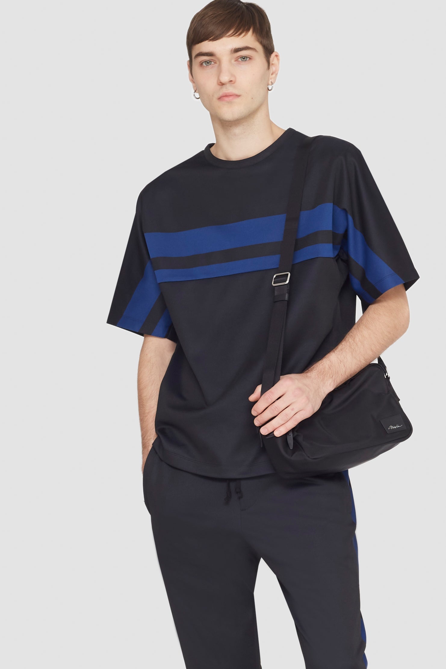 Short Sleeve Stripe Ponte T-Shirt - 5