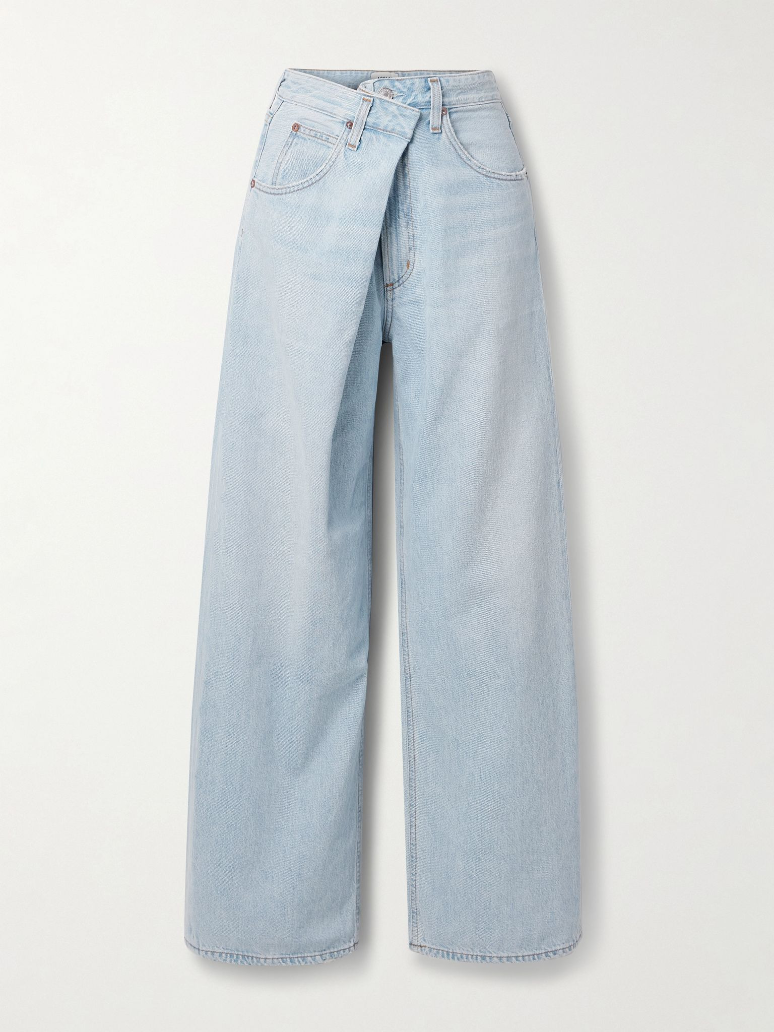 Vana draped low-rise wide-leg jeans Light denim - 1