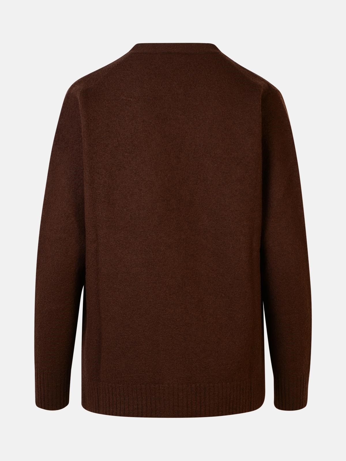 BROWN WOOL CARDIGAN - 3