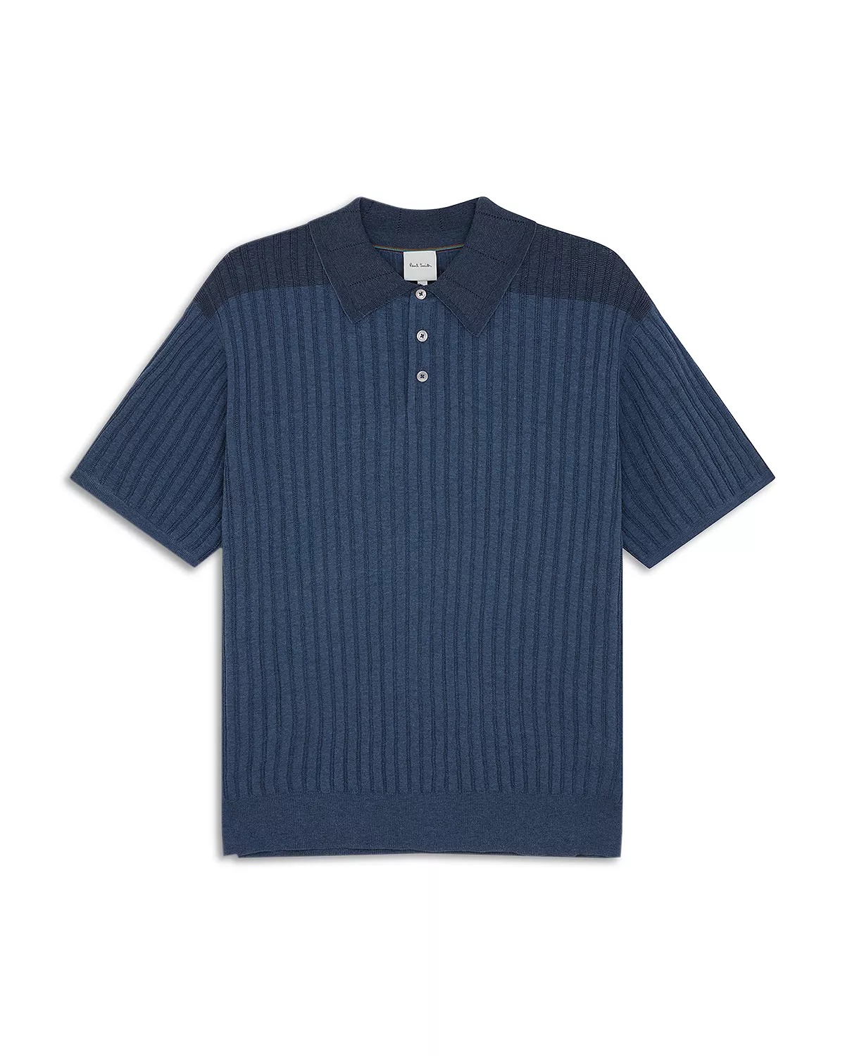 Rib Knit Short Sleeve Polo - 1