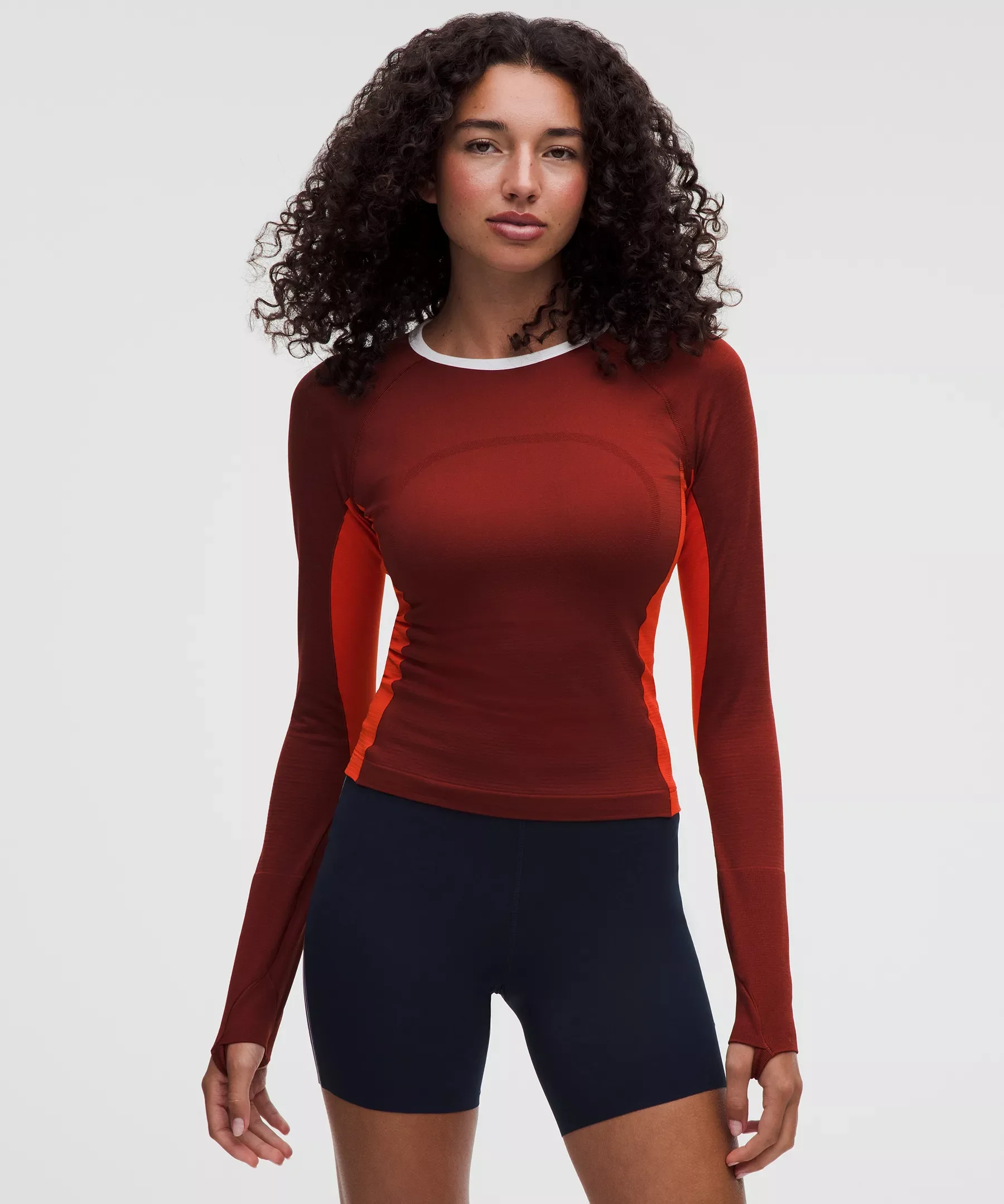 Swiftly Tech Long-Sleeve 2.0 Waist Length *Colour Block - 1