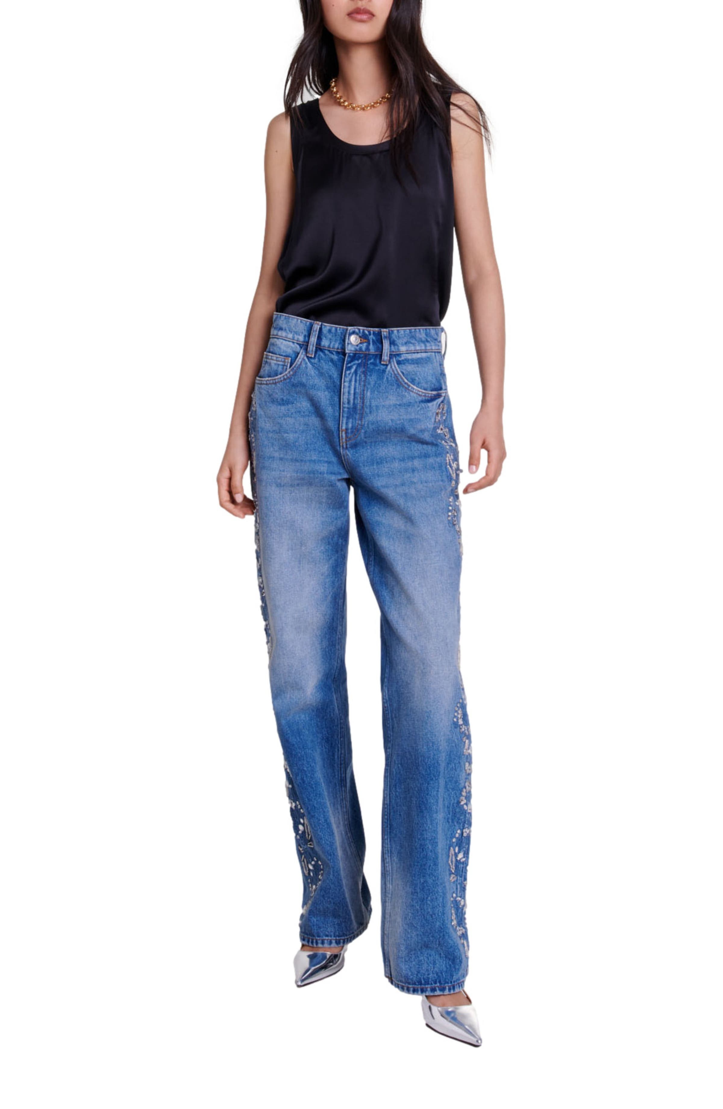 maje Silk tank top in Black at Nordstrom - 4