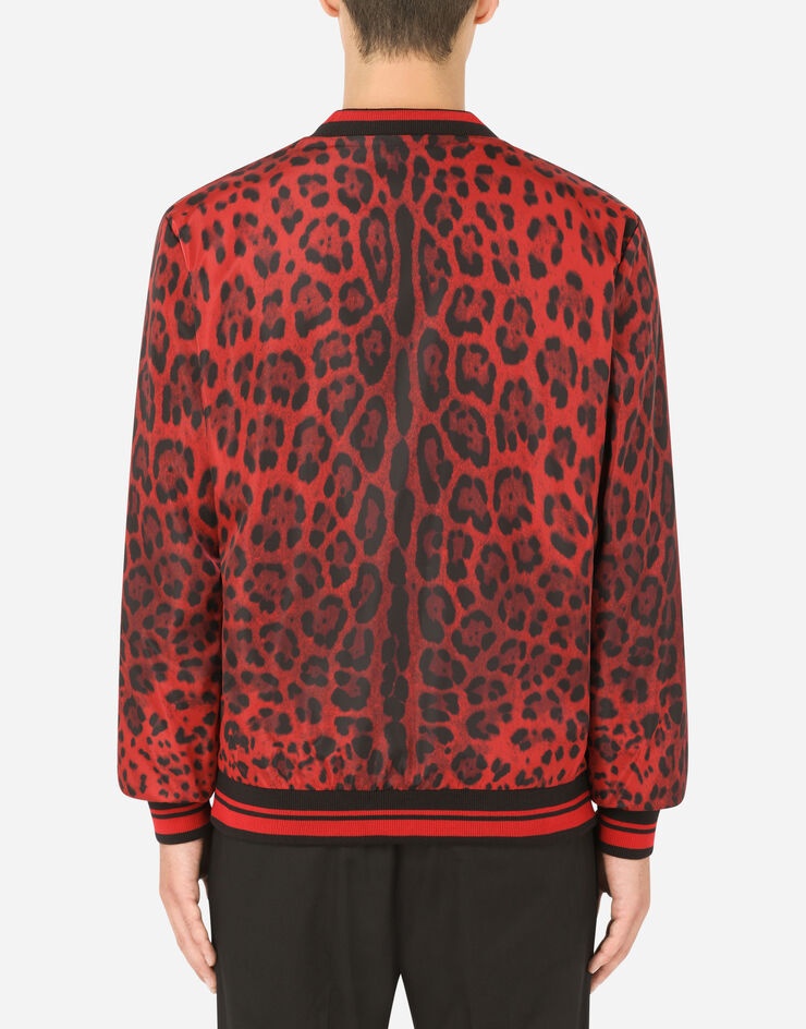 Leopard-print nylon jacket with patch - 5