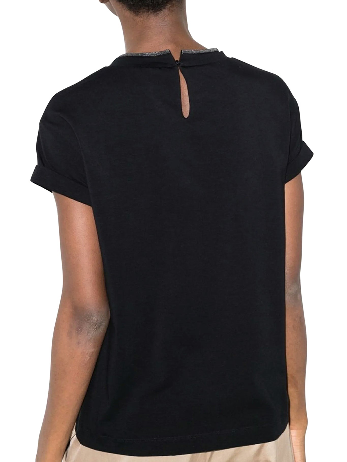 JERSEY T-SHIRT WITH PRECIOUS FAUX LAYERING - 4