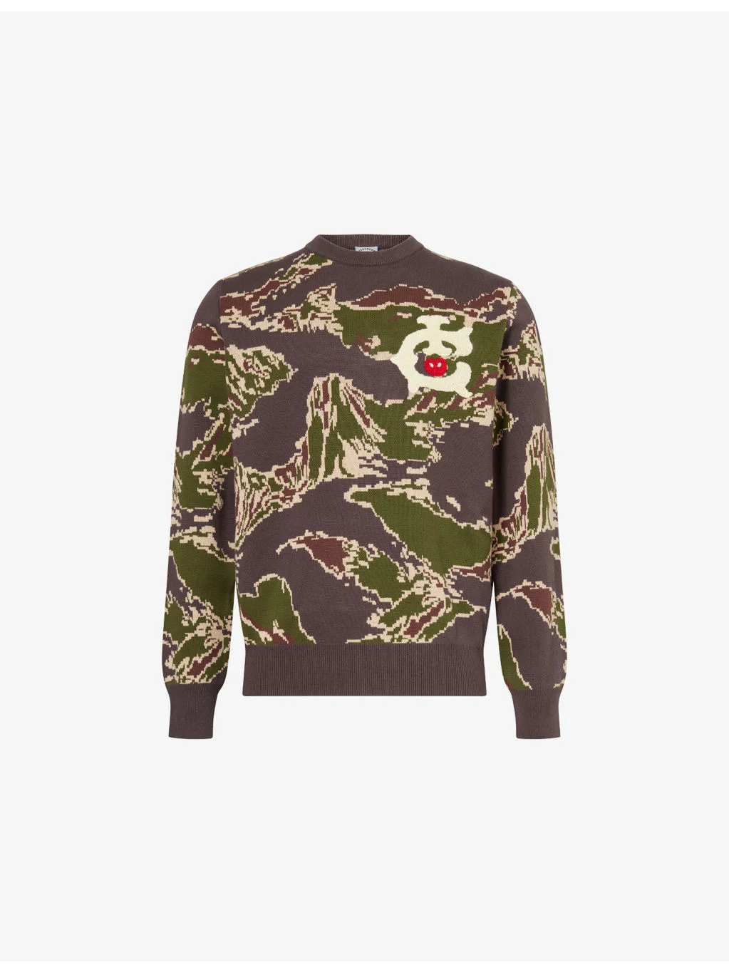 Tiger Stripe Crewneck Cotton-Knit Jumper - 1