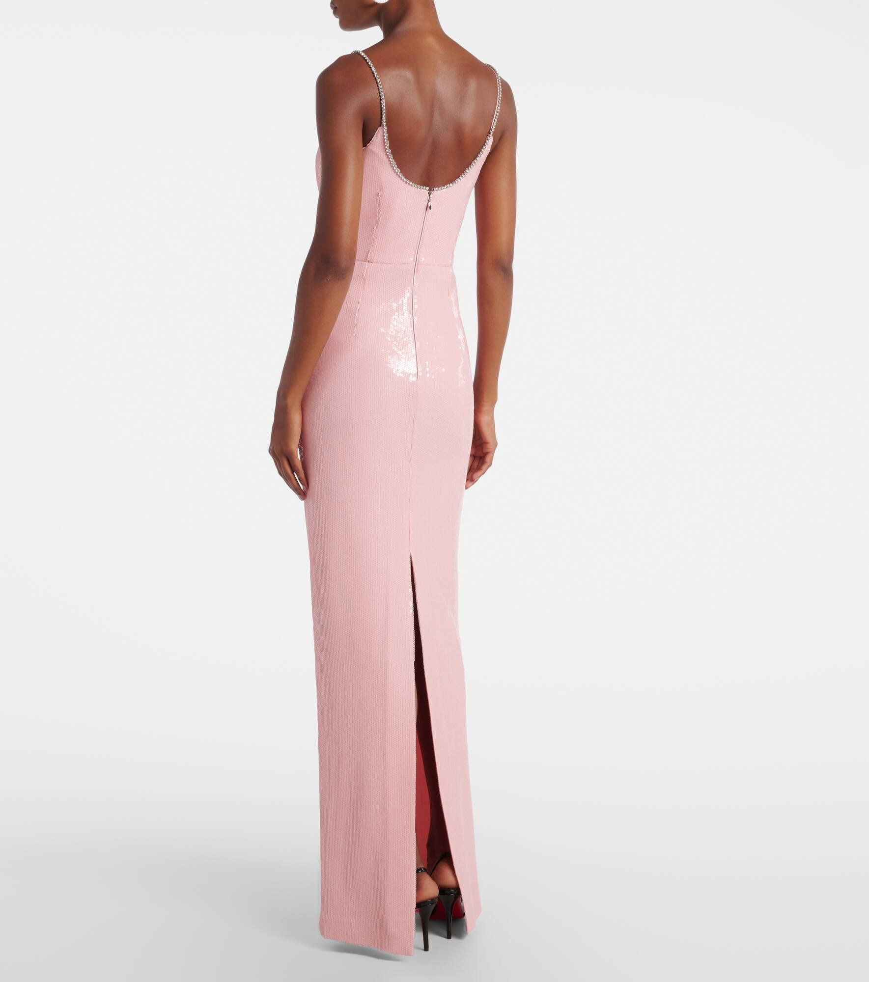Lena bow-detail sequined gown - 3
