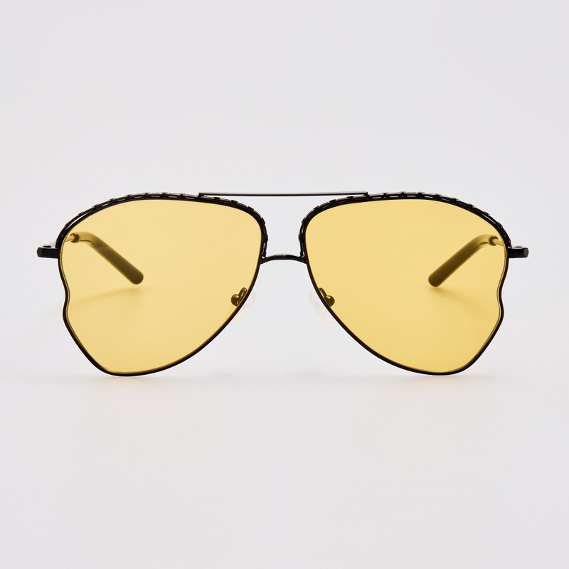 Kika Aviator Sunglasses in Yellow and Matt Black 1