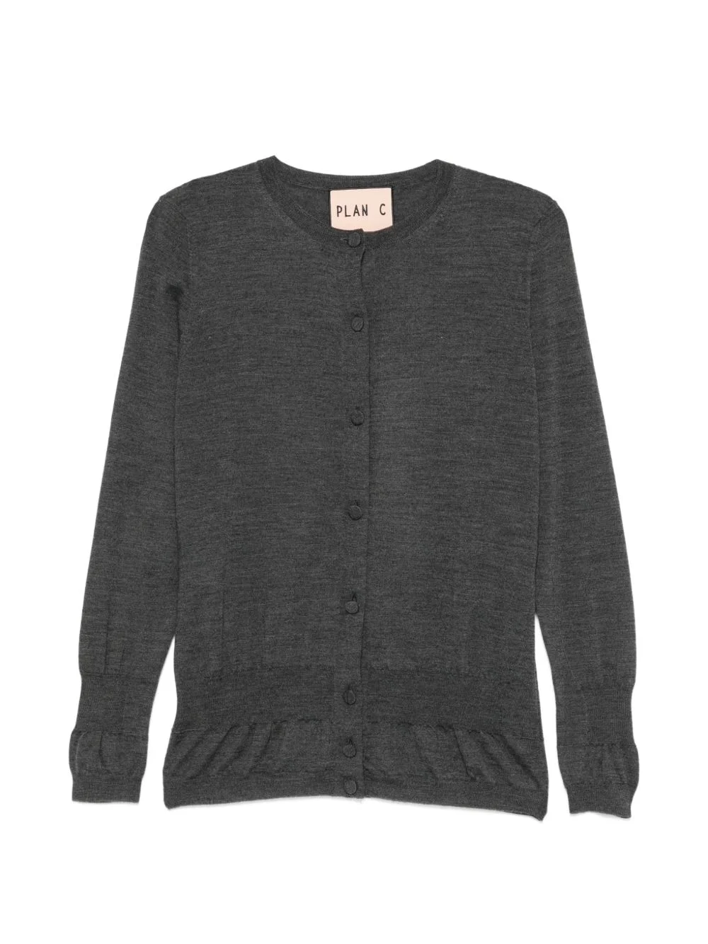 ruffled-trim cardigan - 1