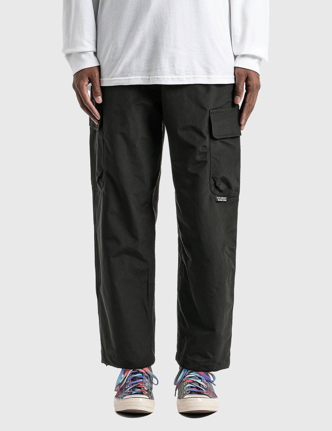 Solid Taped Seam Cargo Pants - 1