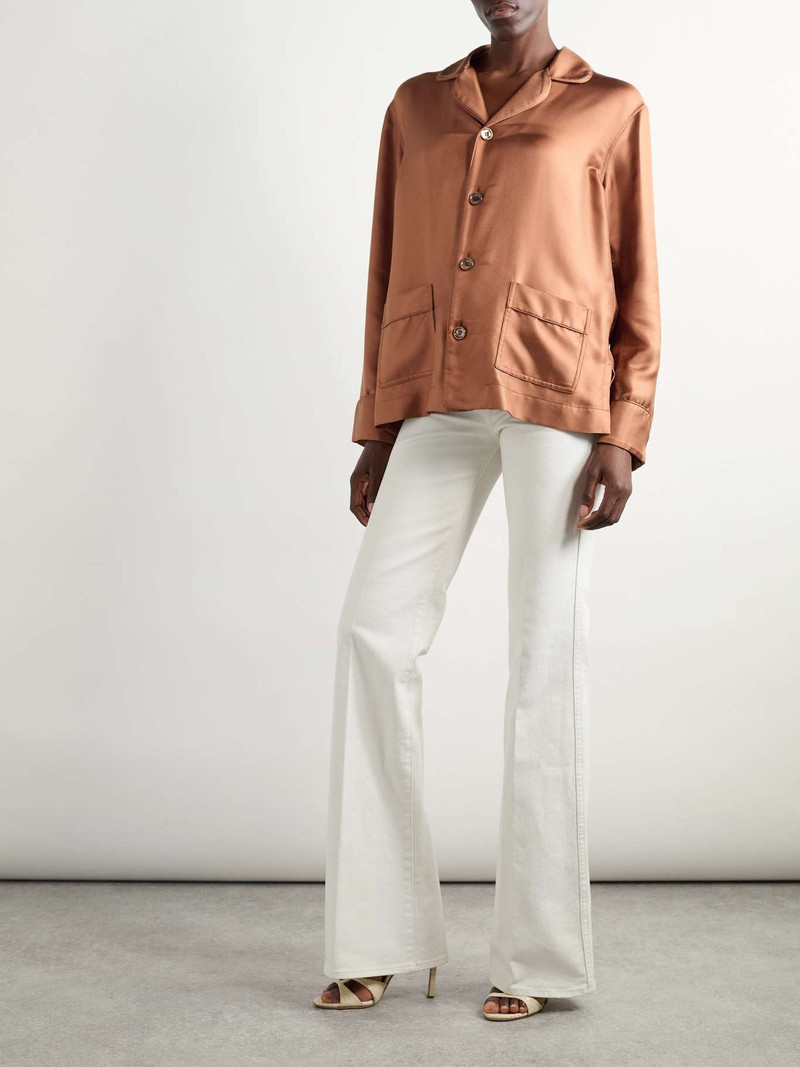 TOM FORD Silk-twill shirt Camel outlook