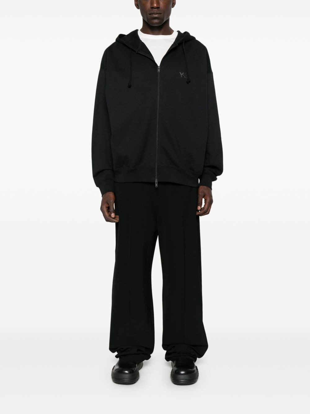 zip-up logo-detail hoodie - 3
