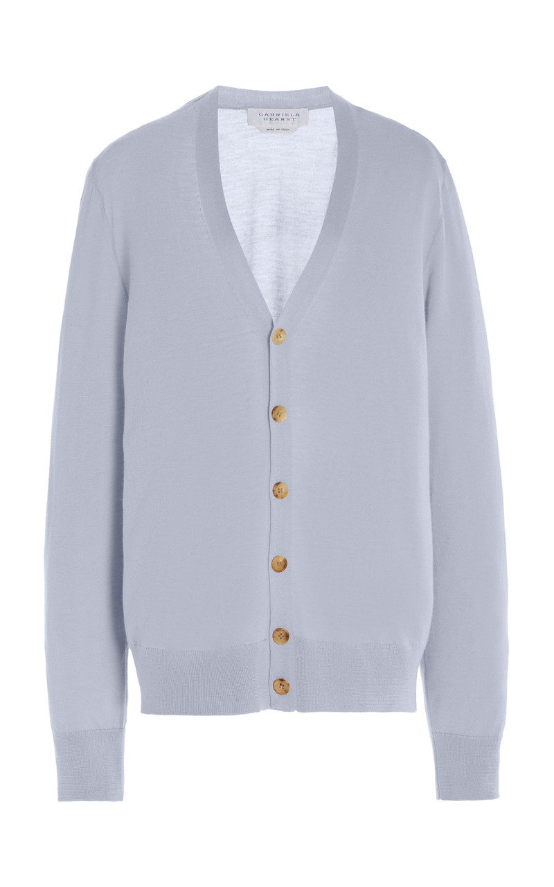 Duke Knit Cardigan in Halogen Blue Cashmere 1