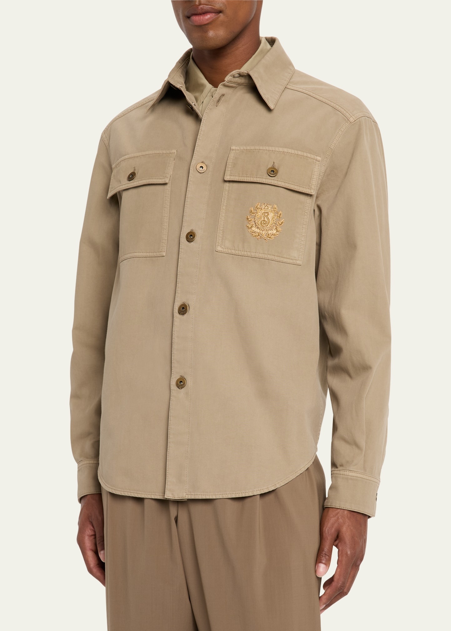 Men's Twill Crest Overshirt - 4