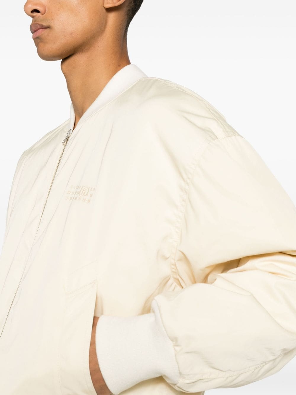 logo-embroidered bomber jacket - 5