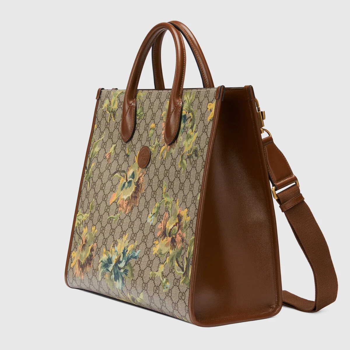 Medium tote with carnation print - 2