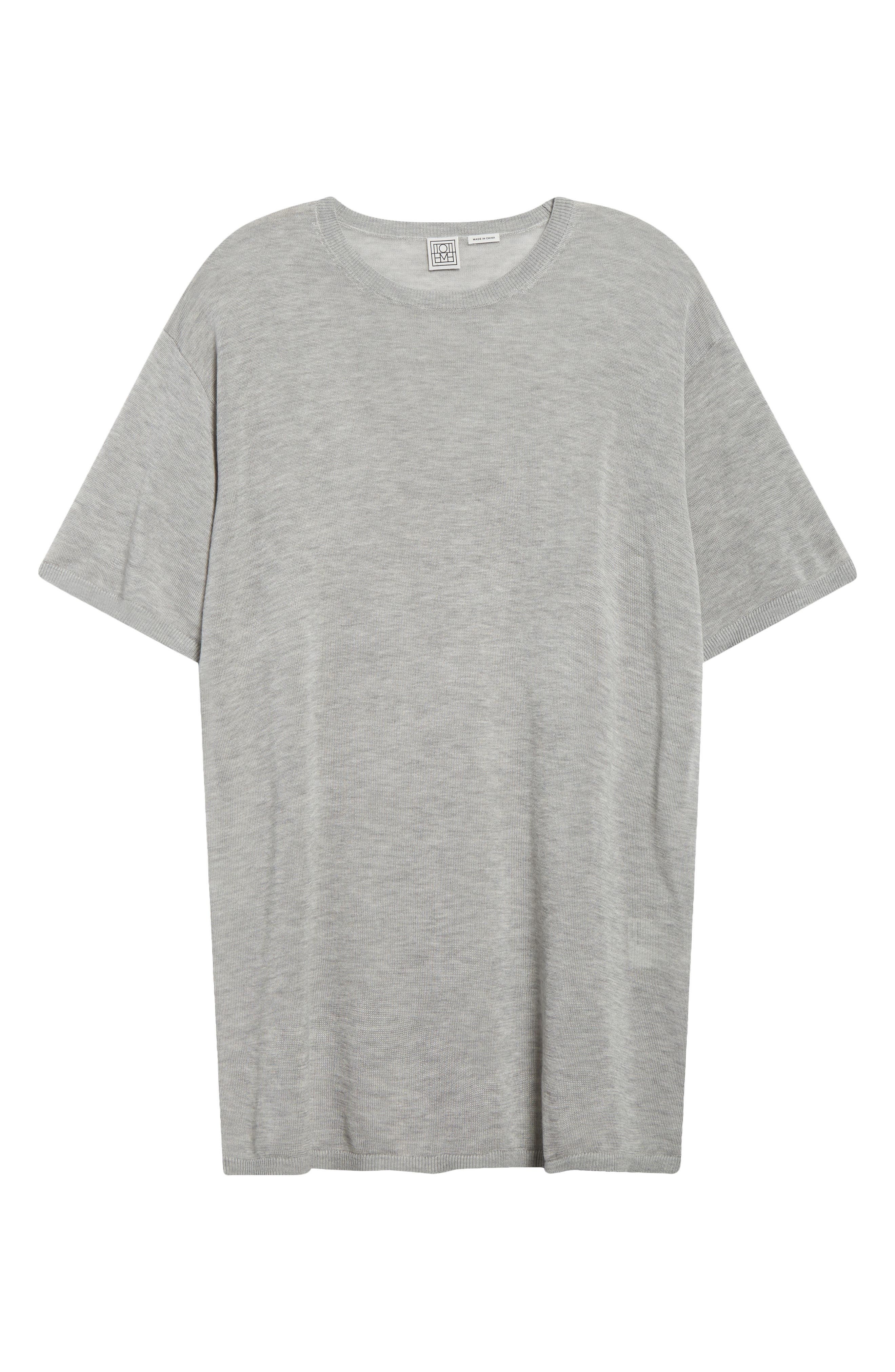 TOTEME Knit T-Shirt in Grey Melange at Nordstrom - 5