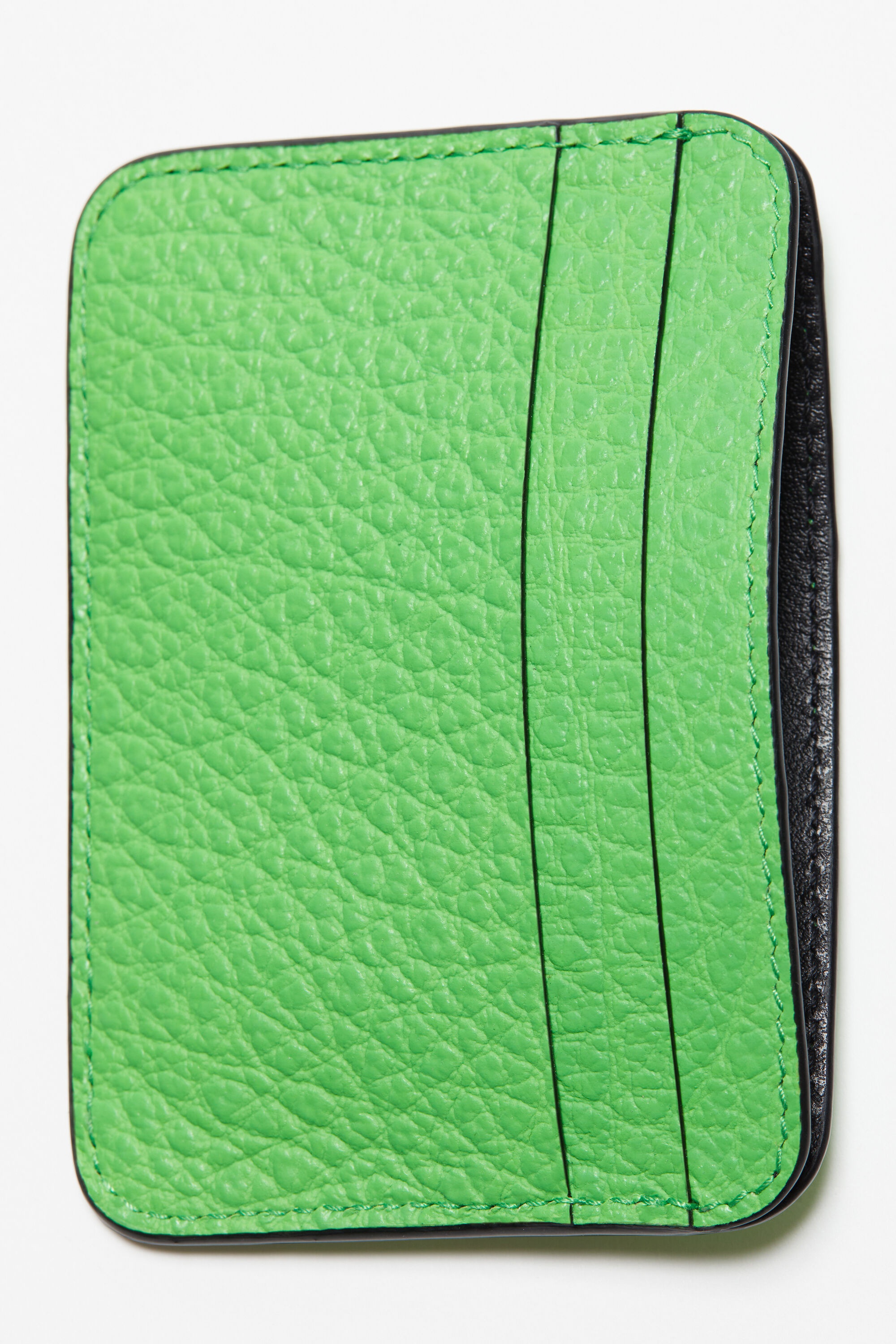 Leather card holder - Green - 5