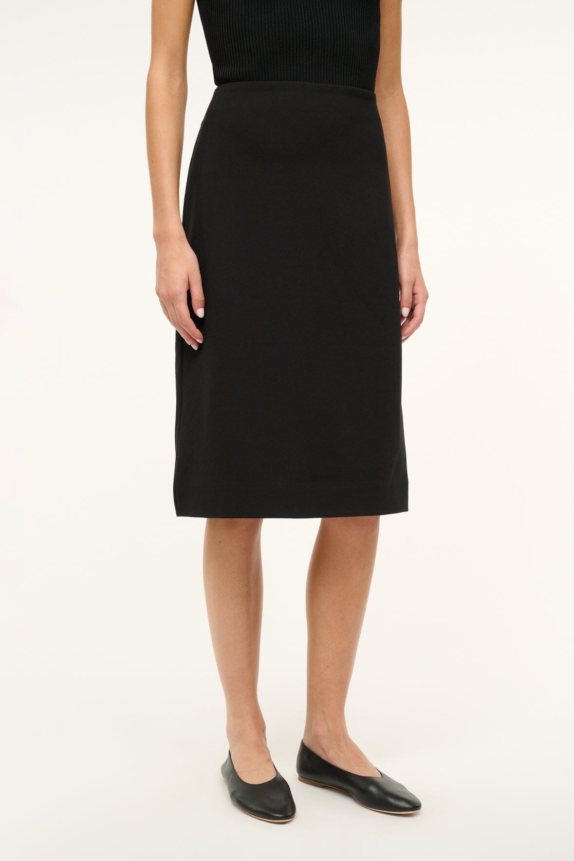 STAUD PASCALE PENCIL SKIRT BLACK - 4