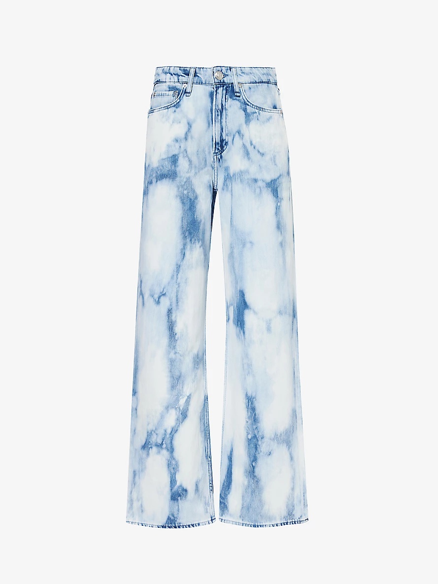 Logan tie-dye wide-leg mid-rise denim jeans - 1