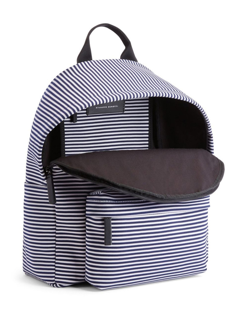 logo-embroidered striped backpack 5