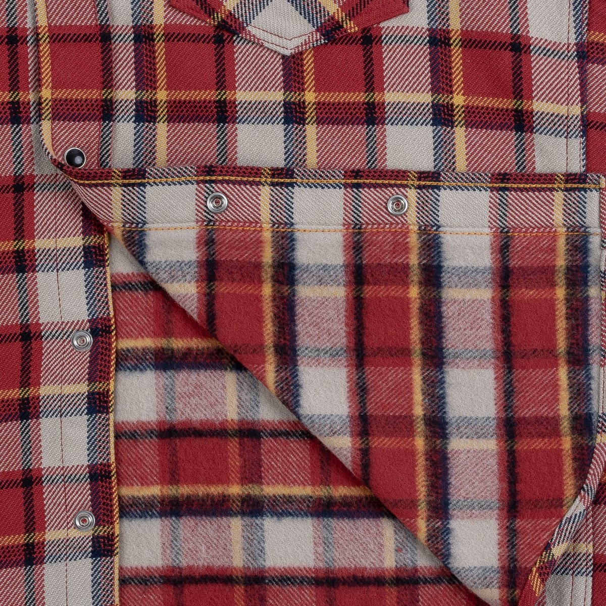 Ultra Heavy Flannel Classic Check Western Shirt - Red - 12