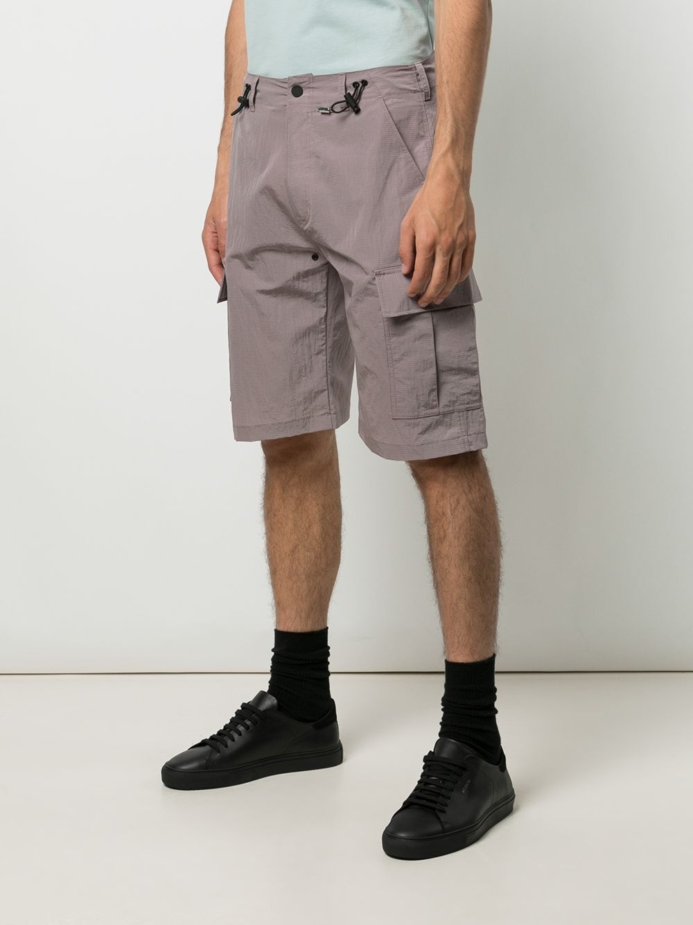 drawstring cargo shorts - 3