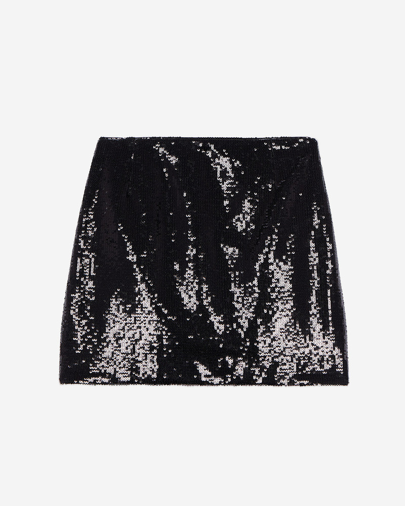 SHORT BLACK SEQUIN SKIRT 1