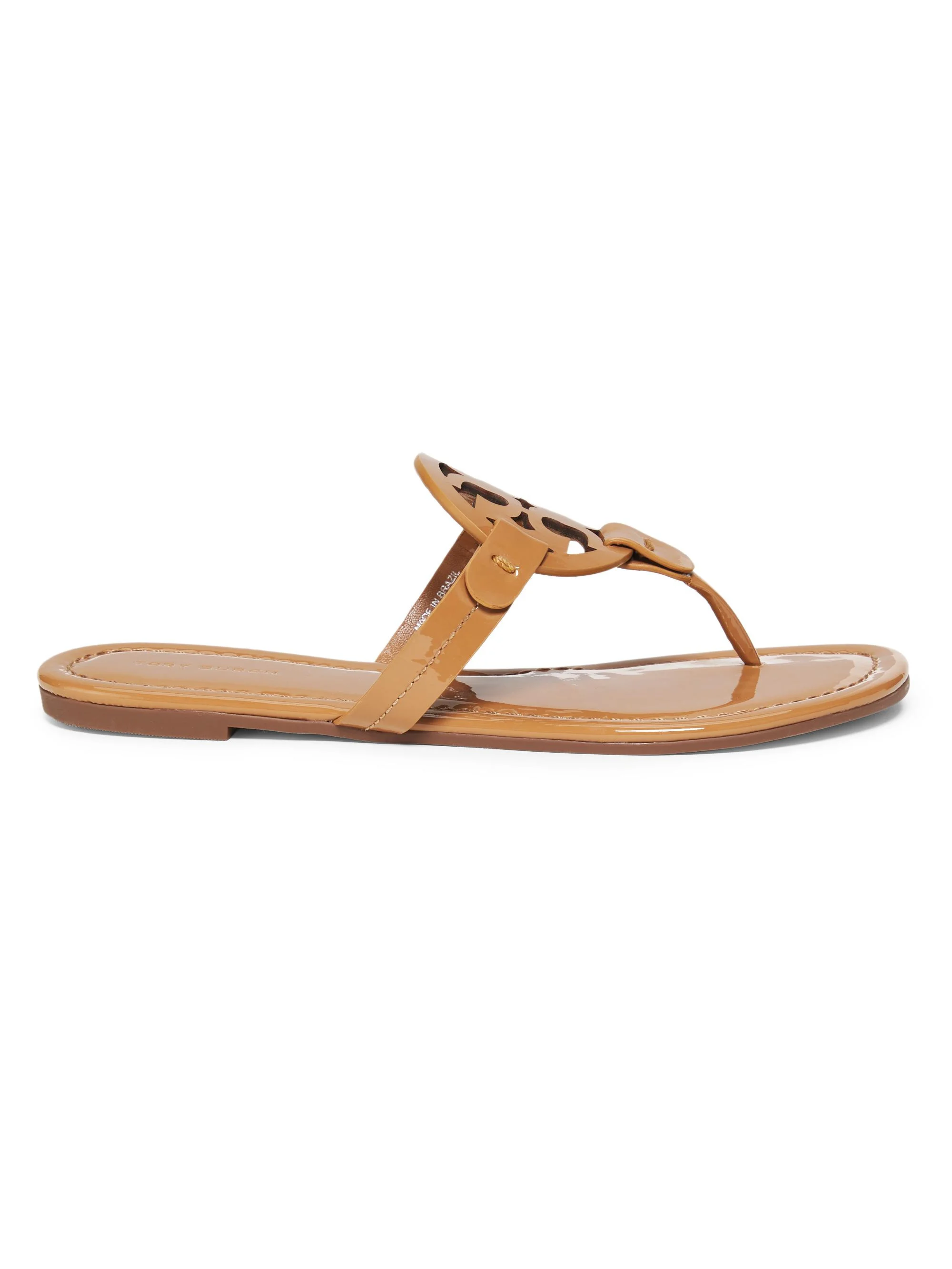 Women's Miller Patent Leather Thong Sandals - Tan - 1