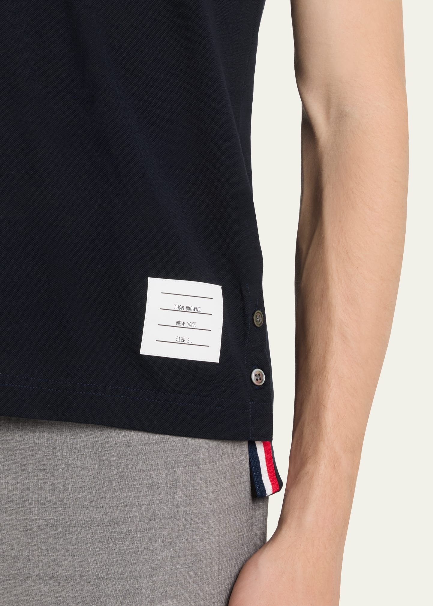 Heather Polo Shirt with Striped Pocket - 5
