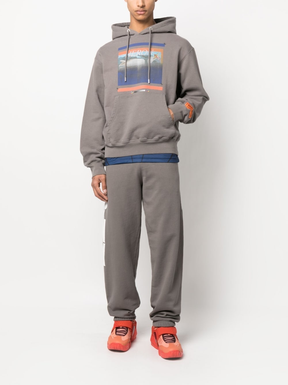 logo-print cotton track pants - 2