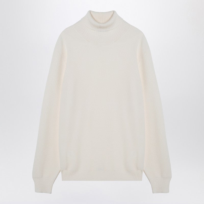 Tagliatore - Tagliatore White virgin wool turtleneck - 1