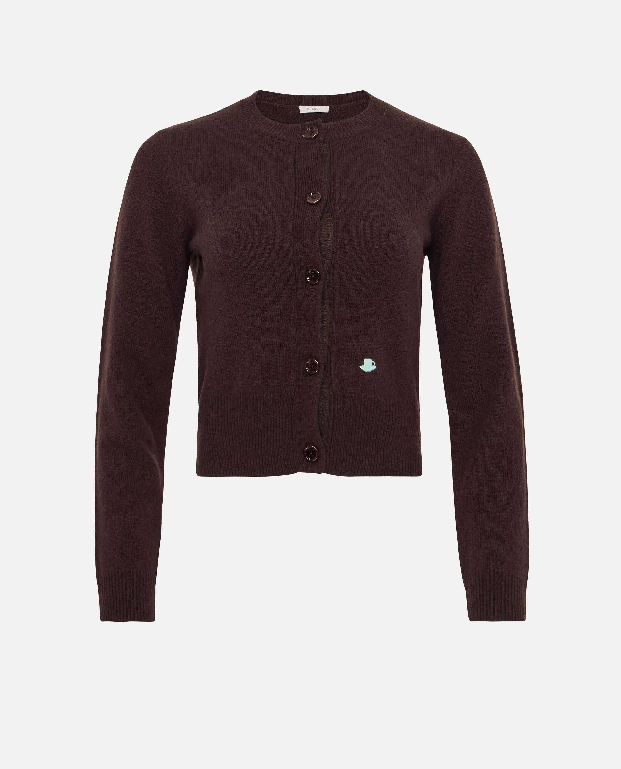 Contrast Embroidery Cardigan - 1