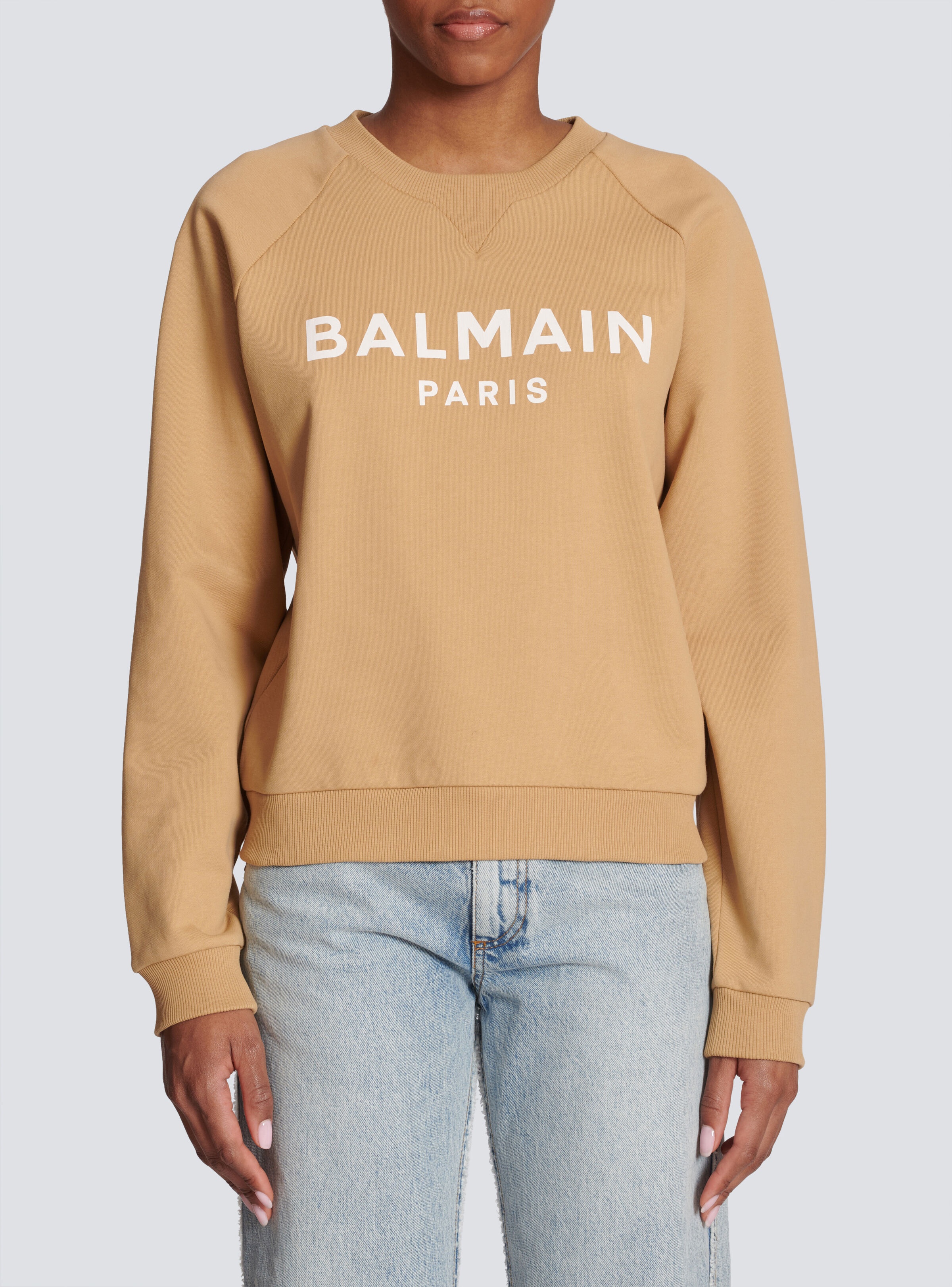 Cotton printed Balmain logo sweatshirt - 5