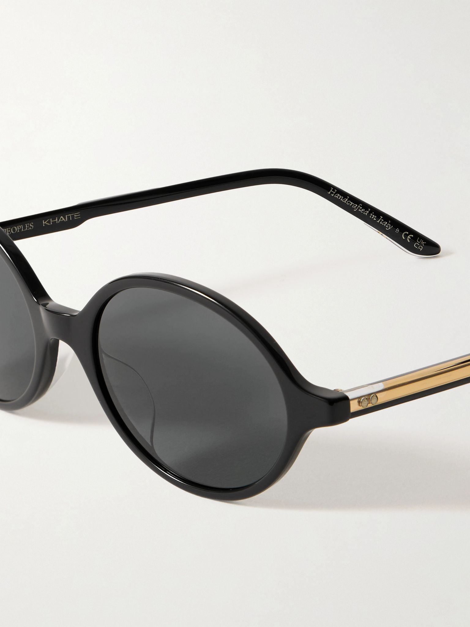 + KHAITE 1989C round-frame acetate and gold-tone sunglasses Black - 4