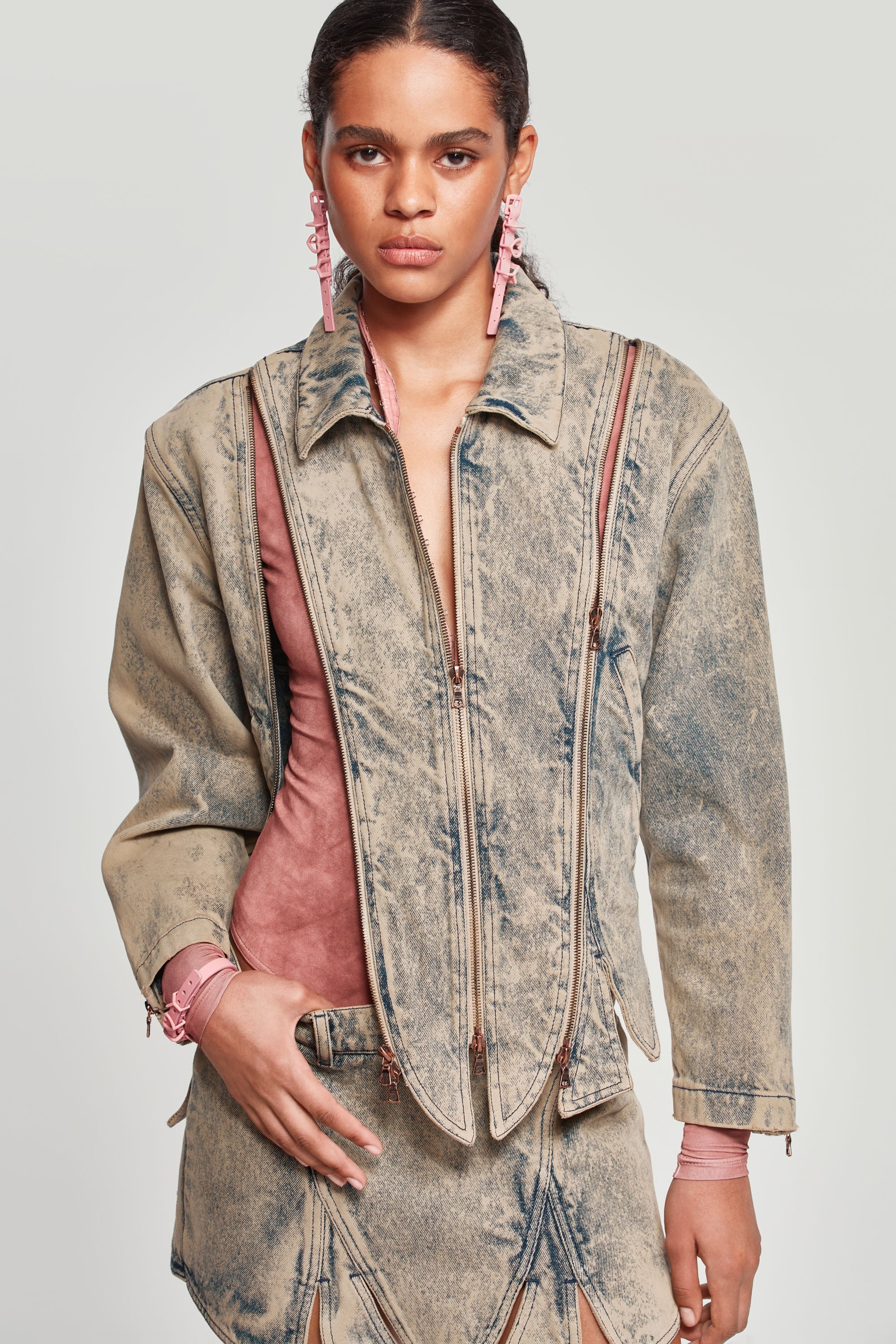Tudor Zip Denim Jacket - 3