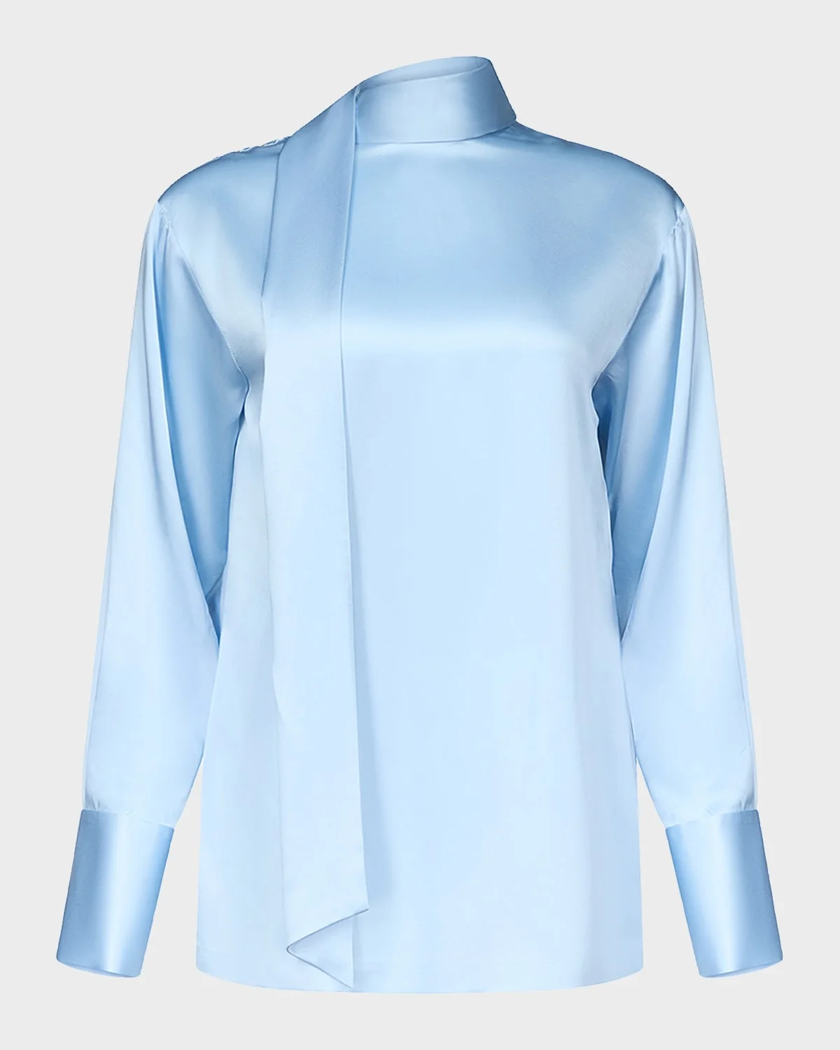x Henry Zankov Eldridge Oversized Tie-Neck Silk Top - 1