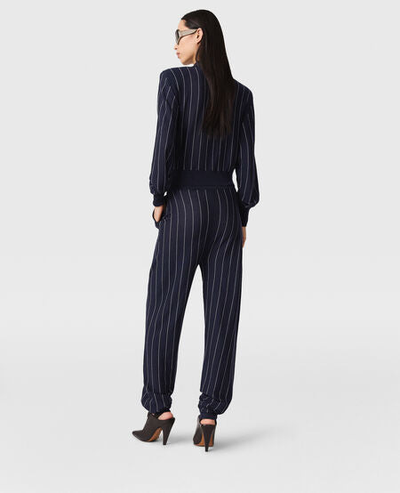 Pinstripe Light Knit Trousers - 3