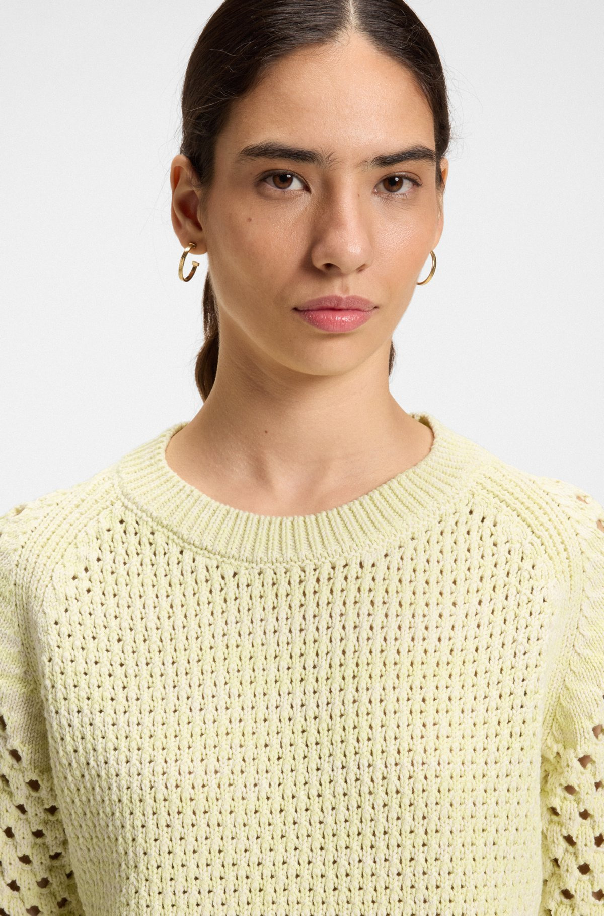 SWEATER WITH MIXED KNITS - 5