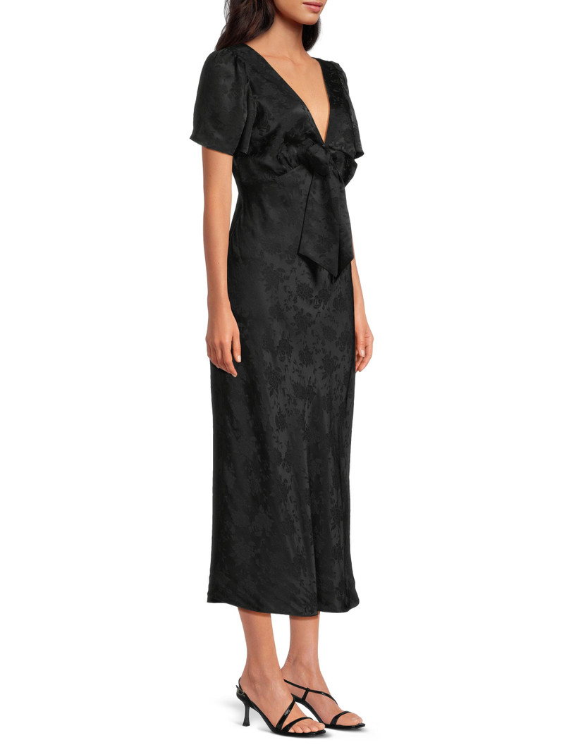Women's Brunello Silk Jacquard Midi-Dress - Black 4