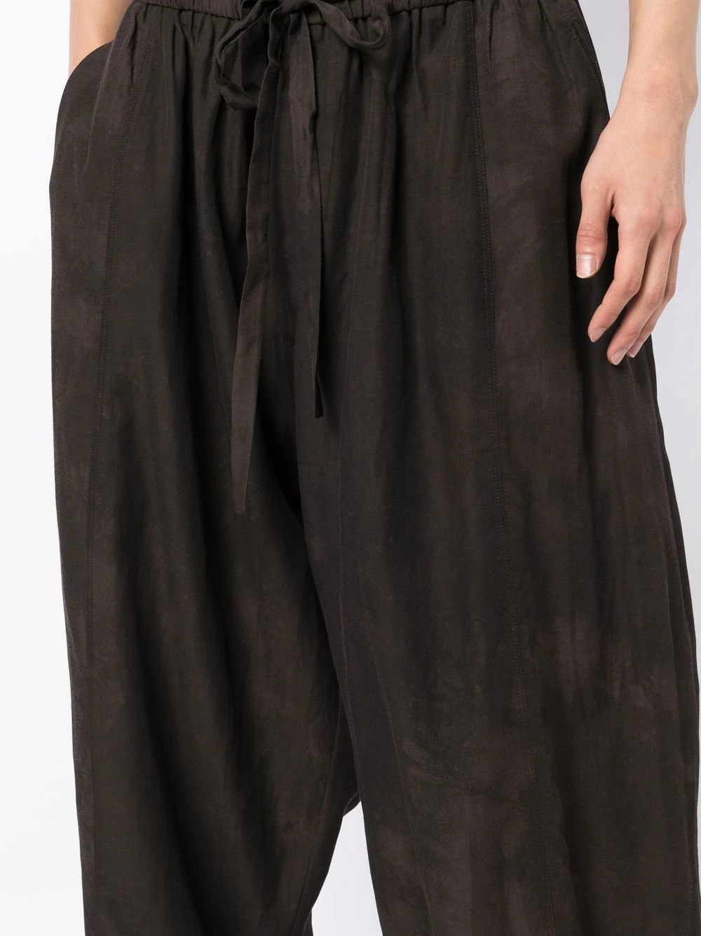 drawstring-waist tapered trousers - 5