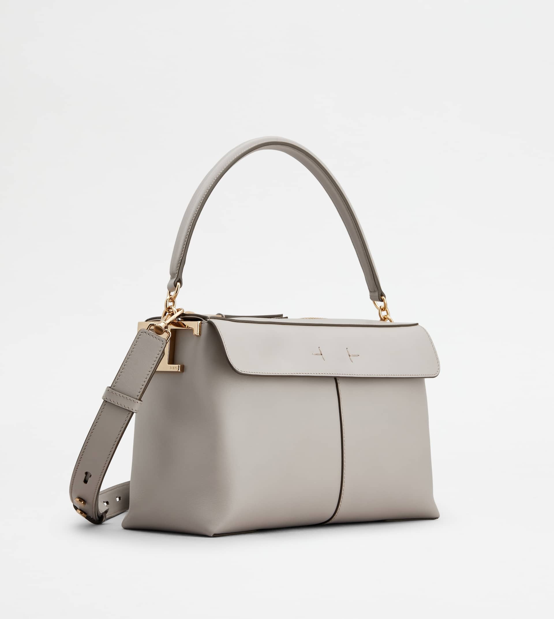 TOD'S T CASE BAULETTO IN LEATHER SMALL - GREY - 3